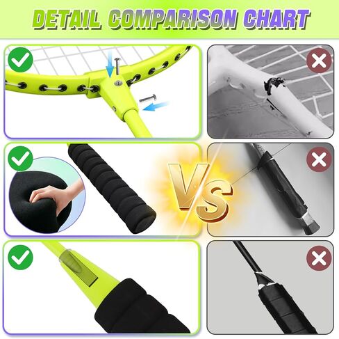 Badminton Rackets Set for Beginners,Combo Badminton Racquet Sets of 2 for Backyards Lightweight Badminton 4 Plastic Birdies Sports Game for Adult Family 2 Player Outdoor in Kuwait