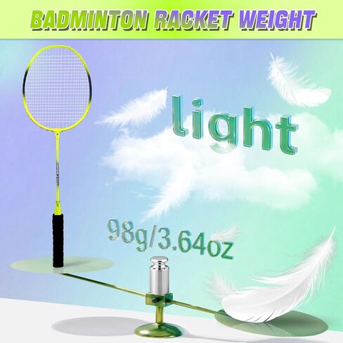 Badminton Rackets Set for Beginners,Combo Badminton Racquet Sets of 2 for Backyards Lightweight Badminton 4 Plastic Birdies Sports Game for Adult Family 2 Player Outdoor in Kuwait