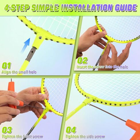 Badminton Rackets Set for Beginners,Combo Badminton Racquet Sets of 2 for Backyards Lightweight Badminton 4 Plastic Birdies Sports Game for Adult Family 2 Player Outdoor in Kuwait