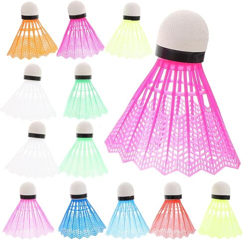 20pcs Plastic Badminton Balls Set Neon Jumbo Shuttlecocks for Training Fitness Family Fun Random Color in Kuwait