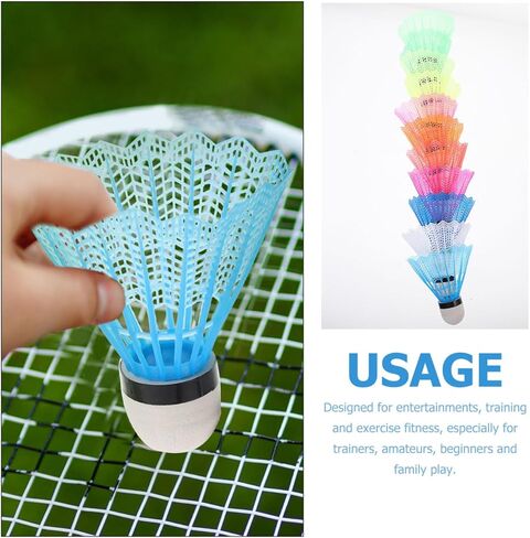 20pcs Plastic Badminton Balls Set Neon Jumbo Shuttlecocks for Training Fitness Family Fun Random Color in Kuwait