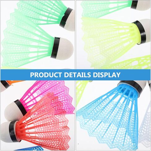 20pcs Plastic Badminton Balls Set Neon Jumbo Shuttlecocks for Training Fitness Family Fun Random Color in Kuwait