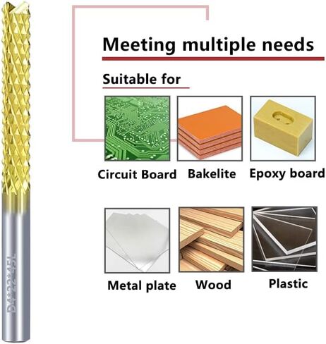 1Pcs Titanium Coat End Mill CNC Router Bits 3.175mm-12mm Shank PCB Corn End Mill Milling Cutter Carbide End Mill in Kuwait