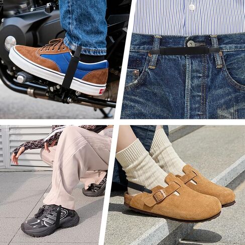 Adjustable Boot Straps for Cowboy Boots - 2 PCS Adjustable Elastic Boot Straps Clamp, Garter Clips Pant Clips for Pants for Women & Men Riding Motorcycle Mitten Pants in Kuwait