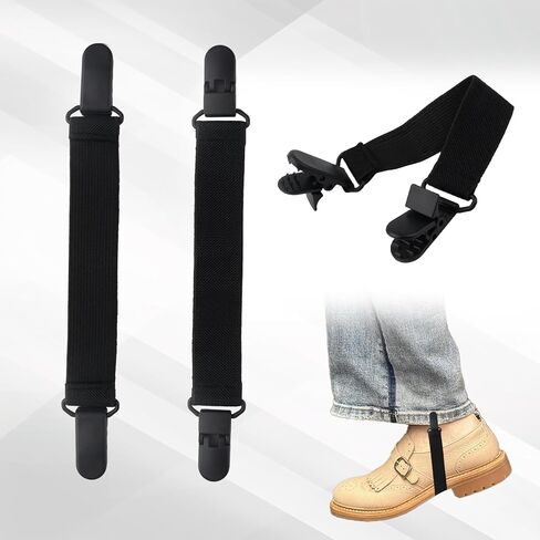Adjustable Boot Straps for Cowboy Boots - 2 PCS Adjustable Elastic Boot Straps Clamp, Garter Clips Pant Clips for Pants for Women & Men Riding Motorcycle Mitten Pants in Kuwait