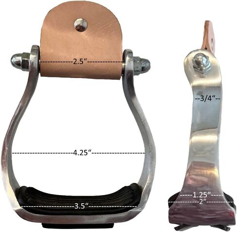 Pony Youth Polished Aluminum Stirrup with Rubber Tread in Kuwait