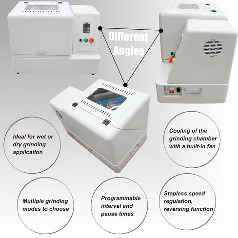 آلة مطحنة الكرة الكوكبية 4 لتر، مختبر سيراميك الألومينا، مطحنة الكرة الكوكبية، مطحنة مسحوق المختبر، مطحنة الكواكب السيراميكية مع وعاء طحن 4 × 1 لتر لتربة السيراميك 110 فولت in Kuwait