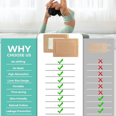 20 قطعة من رقعات زيت الخروع، عبوة زيت الخروع مع قطن مضاد للتسرب للبطن/القدمين/الركبة (الزيوت غير متضمنة)، 7.9 بوصة × 5.9 بوصة in Kuwait