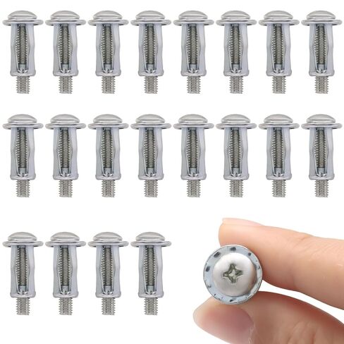 Hollow Wall Anchors, 20 Pack M6 x 25mm, Carbon Steel Drill-Free Self-Drilling Anchors, for Mounting in Drywall, Concrete, and Brick, Silver in Saudi Arabia