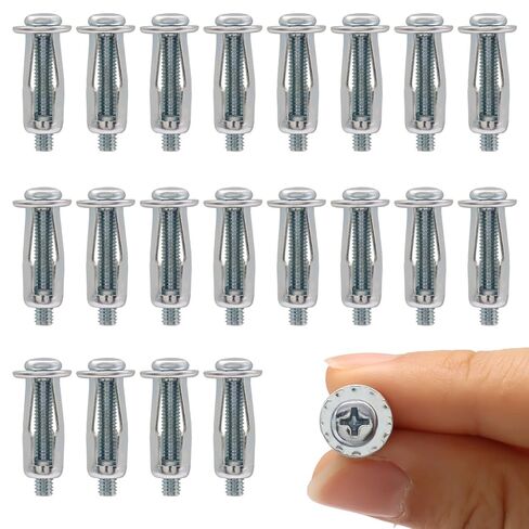 Hollow Wall Anchors, 20 Pack M6 x 25mm, Carbon Steel Drill-Free Self-Drilling Anchors, for Mounting in Drywall, Concrete, and Brick, Silver in Saudi Arabia