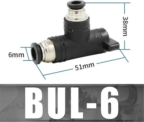 Pneumatic Manual Valve BUC BUL BUM Black Quick Coupling Steering Switch Ball Air Hose 4 6 8 10 12mm Straight Elbow 1Pcs(BUC6mm) in Saudi Arabia