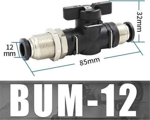 Pneumatic Manual Valve BUC BUL BUM Black Quick Coupling Steering Switch Ball Air Hose 4 6 8 10 12mm Straight Elbow 1Pcs(BUC6mm) in Saudi Arabia