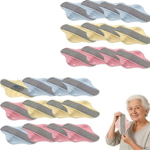 Velours Incontinence Pads, Social Shield Pads for Women, Reusable Cotton Pads, Reusable Leak-Proof & Mobility Support (12PCS) in Kuwait