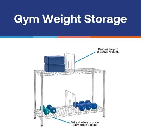 شركة Shelving Inc. 12 بوصة عمق × 36 بوصة عرض × 24 بوصة ارتفاع لتخزين وزن الصالة الرياضية، سعة الوزن 800 رطل لكل رف، موزعة بالتساوي in Kuwait