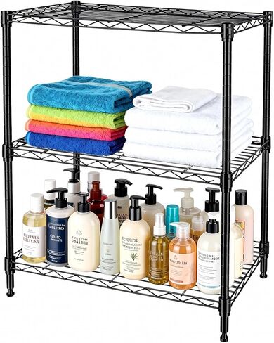 Wire Rack 3 Tier Shelving Unit - Heavy Duty Metal Storage Shelves 23.15" L x 13.11" W x 29.92" H Adjustable Wire Shelving Rack for Kitchen Storage Shelves, Garage Storage Rack in Saudi Arabia