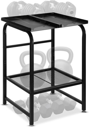 حامل دمبل عالي التحمل قابل للتعديل لصالة الألعاب الرياضية المنزلية، حامل الدمبل ورف تخزين الوزن، سعة تحميل 500 رطل، حامل كيتل بيل، منظم تدريب القوة بحامل الوزن القابل للتعديل (الرف فقط) in Kuwait