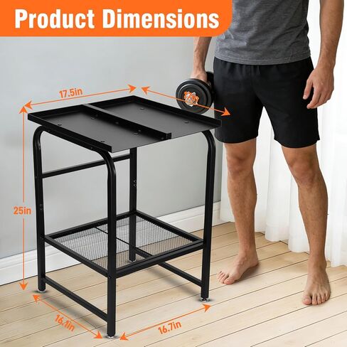 حامل دمبل عالي التحمل قابل للتعديل لصالة الألعاب الرياضية المنزلية، حامل الدمبل ورف تخزين الوزن، سعة تحميل 500 رطل، حامل كيتل بيل، منظم تدريب القوة بحامل الوزن القابل للتعديل (الرف فقط) in Kuwait