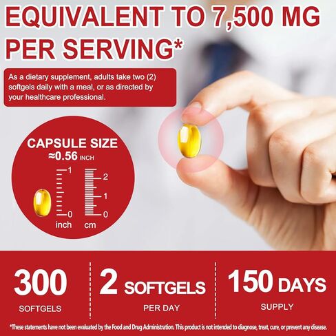 Aged Garlic Extract Capsules 7,500mg, Odorless Garlic Supplements, Fast Acting & Visible Effect in Days, Support Heart Health, Immune Boost Antioxidant Benefits, Non-GMO, 300 Softgels, 5-Month Supply in Kuwait