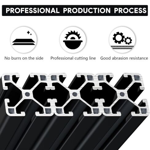 4 PCS 48" 4040 T Slot Aluminum Extrusion Profile, 1220mm Durable Extruded Aluminum Profile, Anodized European Standard Linear Rail, for 3D Printers, DIY Projects, Automation Equipment, Black in Kuwait