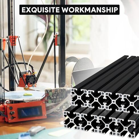 4 PCS 48" 4040 T Slot Aluminum Extrusion Profile, 1220mm Durable Extruded Aluminum Profile, Anodized European Standard Linear Rail, for 3D Printers, DIY Projects, Automation Equipment, Black in Kuwait