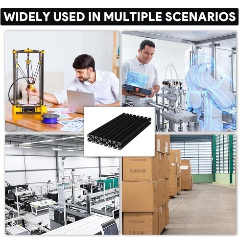 4 PCS 48" 4040 T Slot Aluminum Extrusion Profile, 1220mm Durable Extruded Aluminum Profile, Anodized European Standard Linear Rail, for 3D Printers, DIY Projects, Automation Equipment, Black in Kuwait