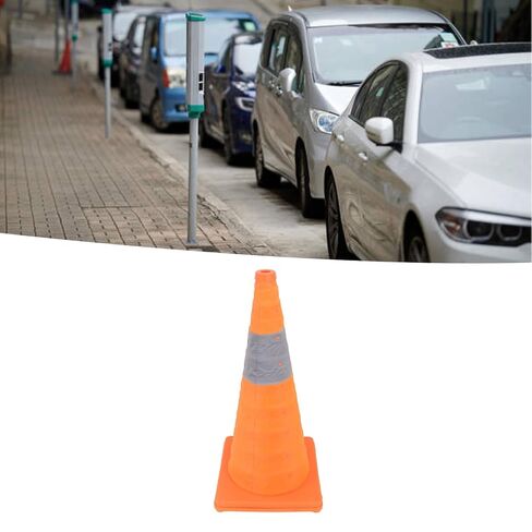 Traffic Safety Cone Traffic Cone with Reflective Collar, 23.6 x 11.4 x 11.4in up Cones and Reflective Collar for Car Driving Practice Road Parking Sturdy PE and PP in Kuwait
