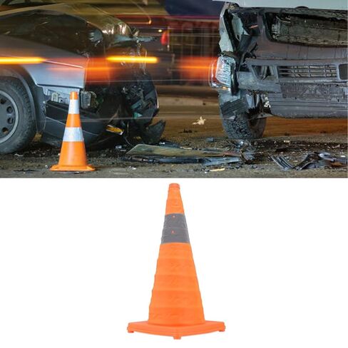 Traffic Safety Cone Traffic Cone with Reflective Collar, 23.6 x 11.4 x 11.4in up Cones and Reflective Collar for Car Driving Practice Road Parking Sturdy PE and PP in Kuwait