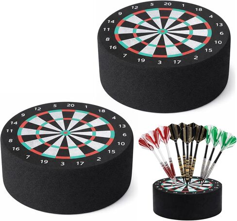 2 Pieces Round Dart Holder Base, Mini Dartboard Stand Accessories for Steel Tip and Soft Tip Darts, Indoor Game Supplies and Home Decor in Saudi Arabia