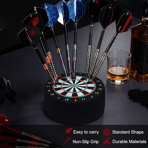 2 Pieces Round Dart Holder Base, Mini Dartboard Stand Accessories for Steel Tip and Soft Tip Darts, Indoor Game Supplies and Home Decor in Saudi Arabia