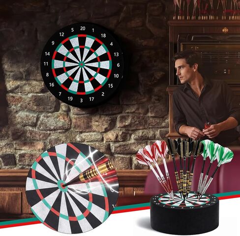 2 Pieces Round Dart Holder Base, Mini Dartboard Stand Accessories for Steel Tip and Soft Tip Darts, Indoor Game Supplies and Home Decor in Saudi Arabia