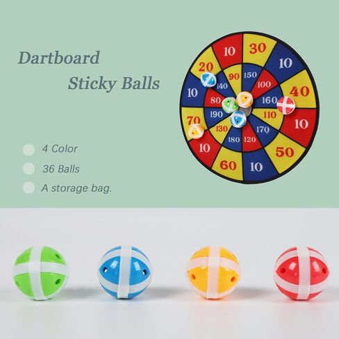 Dart Board Sticky Balls, Dart Hook and Loop Balls for Toss Game, Kids Indoor Outdoor Party Play Game Toys in Kuwait