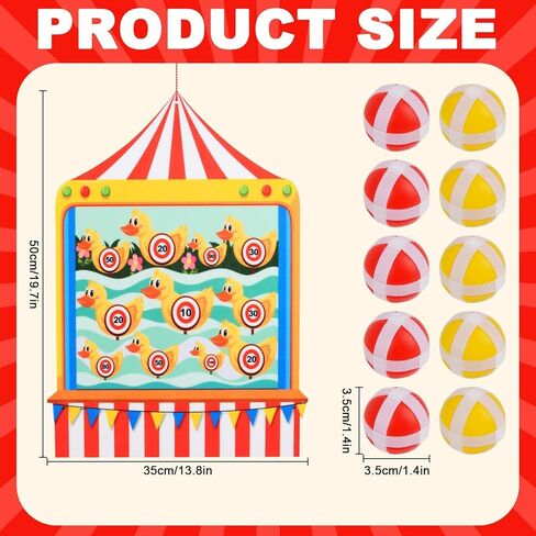 ألعاب الكرنفال للأطفال - لوح رمي السهام مع 10 كرات لاصقة من اللباد لتزيين حفلات الكرنفال للأنشطة الداخلية والخارجية، مجموعة مستلزمات تزيين حفلات أعياد الميلاد (19.7 × 13.8 بوصة) in Kuwait