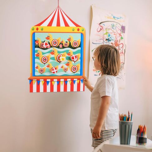 ألعاب الكرنفال للأطفال - لوح رمي السهام مع 10 كرات لاصقة من اللباد لتزيين حفلات الكرنفال للأنشطة الداخلية والخارجية، مجموعة مستلزمات تزيين حفلات أعياد الميلاد (19.7 × 13.8 بوصة) in Kuwait