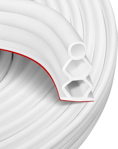 40 Feet Self-Adhesive Rubber Weather Stripping Fits Big Gaps, Extra Thick Rubber Door Weather Stripping Door Seal Strip for Door Frame Door Insulation Strip Waterproof(Black) in Kuwait