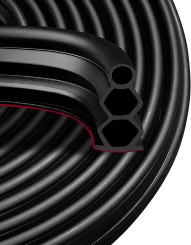 40 Feet Self-Adhesive Rubber Weather Stripping Fits Big Gaps, Extra Thick Rubber Door Weather Stripping Door Seal Strip for Door Frame Door Insulation Strip Waterproof(Black) in Saudi Arabia