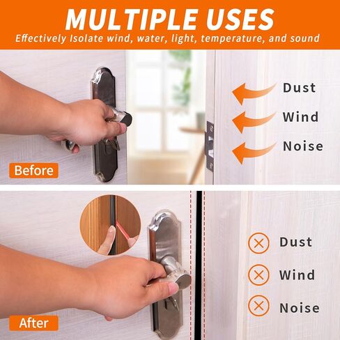40 Feet Self-Adhesive Rubber Weather Stripping Fits Big Gaps, Extra Thick Rubber Door Weather Stripping Door Seal Strip for Door Frame Door Insulation Strip Waterproof(Black) in Saudi Arabia