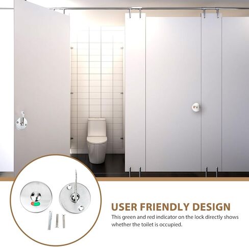 Public Toilet Privacy Indicator Lock with Red Green Occupied Vacant Display, Plastic Partition Door Privacy Lock for Bathroom Stall, Commercial Restroom Door Hardware in Kuwait