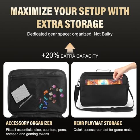 صندوق تخزين بطاقة MTG Bag Card لـ 2000+ بطاقة ، وسحر الحافظة على الطبقات المزدوجة مع المقسمات وأشرطة الكتف ، وحالة بطاقة التداول تناسب MTG/TCG/Magic/Sports Cards - Black in Kuwait