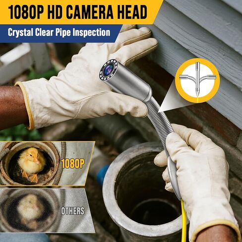 Anysun Self-Leveling Sewer Camera with Meter Marking, 9'' IPS Screen, HD 1080P Resolution, 5100mAh Battery, 100ft 5mm Cable Sewer Drain Video Inspection Camera with DVR Recorder and 32GB SD Card in Saudi Arabia