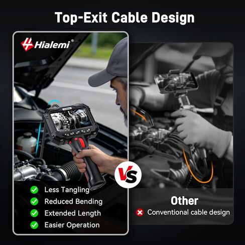 منظار مفصلي ثنائي الاتجاه مع قفل تحوم المسبار، كاميرا منظار داخلي مقاس 6.2 مم مع ضوء، 5 بوصات IPS/ 1080P/ 0.24 بوصة، كاميرا ثعبان شبه صلبة بطول 5.0 أقدام، منظار داخلي صناعي للفحص الميكانيكي in Kuwait