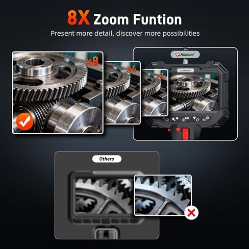 منظار مفصلي ثنائي الاتجاه مع قفل تحوم المسبار، كاميرا منظار داخلي مقاس 6.2 مم مع ضوء، 5 بوصات IPS/ 1080P/ 0.24 بوصة، كاميرا ثعبان شبه صلبة بطول 5.0 أقدام، منظار داخلي صناعي للفحص الميكانيكي in Kuwait