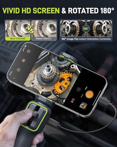 Anykit Two-Way Articulating Borescope with Light, Industrial Endoscope Inspection Camera with 0.22in Articulated Scope Flexible Snake Scope for Wall Automotive Engine Inspect- 5FT in Kuwait