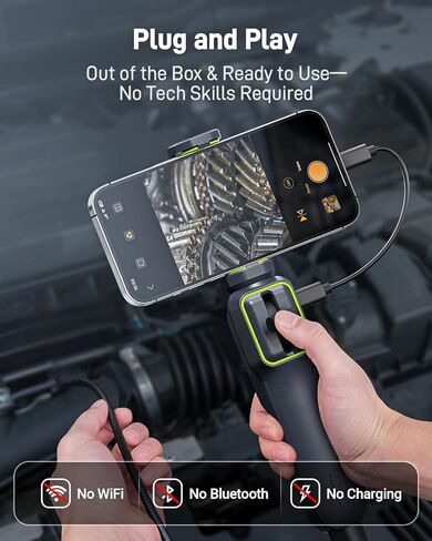 Anykit Two-Way Articulating Borescope with Light, Industrial Endoscope Inspection Camera with 0.22in Articulated Scope Flexible Snake Scope for Wall Automotive Engine Inspect- 5FT in Kuwait