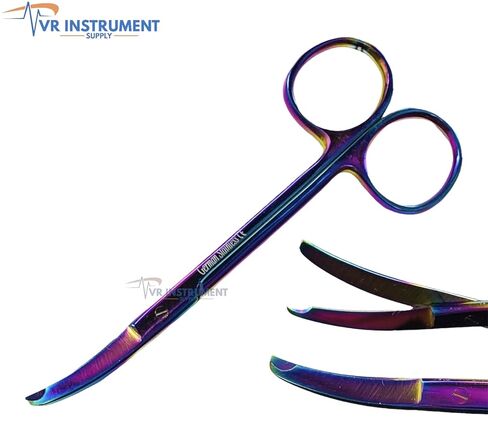 مقص خياطة Northbent منحني 4.5 "مقص أسنان غرزة خطاف من الفولاذ المقاوم للصدأ أدوات بيطرية للأسنان متعدد الألوان/قوس قزح in Saudi Arabia