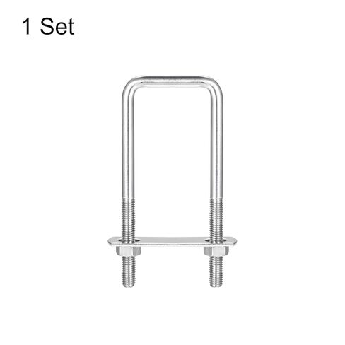 Square U-Bolts, 42mm(1.65") Inner Width 120mm Length M8 304 Stainless Steel U Clamp Bolt with Nuts and Plates, for Boat Trailer in Saudi Arabia