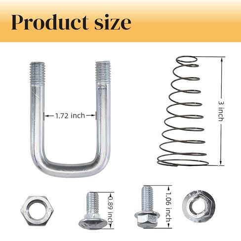 مجموعة مسامير على شكل حرف U لسلسلة الأمان 1900-2-1600 لوصلات عنق الإوزة المصنوعة من سبائك الصلب المتوافقة مع تطبيقات RV والمقطورة والقطر in Kuwait