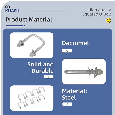 (8) U-Bolts for Boat Trailer Square 1/2" Dia x 3 1/16" x4 5/16" UBolt U Bolt in Saudi Arabia