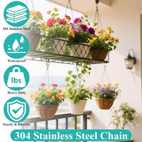 Acrux7 3 Sets Stainless Steel Chain with M4 Carabiners, 6.56ft 5/64 inch (2mm) Small Chain Link Lightweight Metal Chains Safety Kit for Hanging Plants, Pictures, Light, Indoor Outdoor, 55lbs Capacity in Saudi Arabia