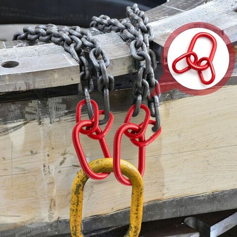 2 Pack Chain Sling Ring, Oblong Master Link Hoist Ring, 10360 Lbs, Grade 80 for Lifting Rigging Hardware, Red in Saudi Arabia