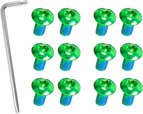12PCS Bicycle Disc Brake Bolts MTB Rotor Bolts M5x10mm Screws With Stainless Steel T25 Wrench-Blue in Kuwait